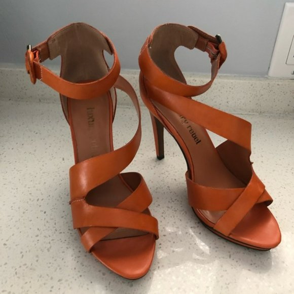 Luxury Rebel Orange Sandal Heels - Picture 3 of 4